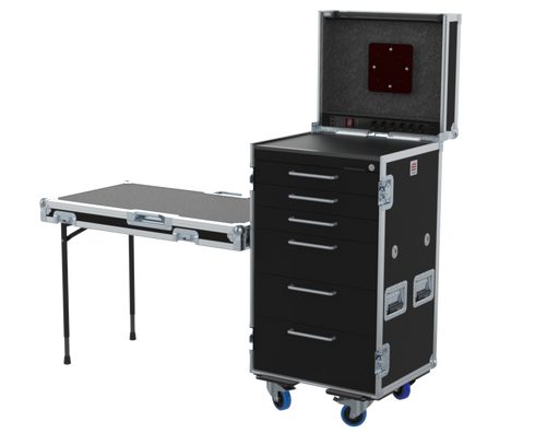 SANTOSOM Roadcase Roadcase Serie 120, 19U 6 drawers + Vesa for monitor