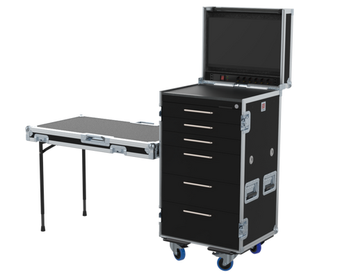 SANTOSOM Roadcase Roadcase Serie 120, 19U 6 drawers + Vesa for monitor