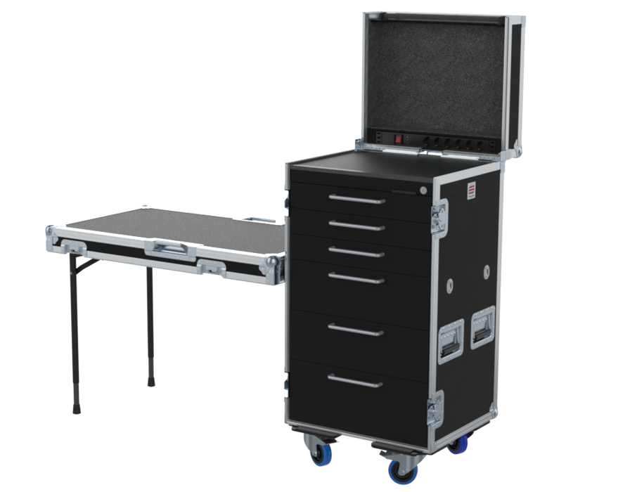 SANTOSOM Road case Serie 120, 19U 6 drawers: 2, 2, 2, 4, 4, 5U