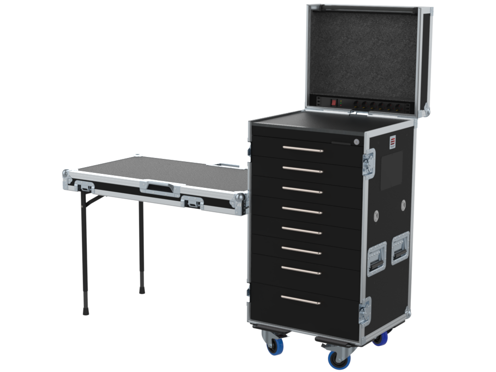 Santosom Road case Serie 120, 19U 6 drawers: (6x 2U) 3U, 4U