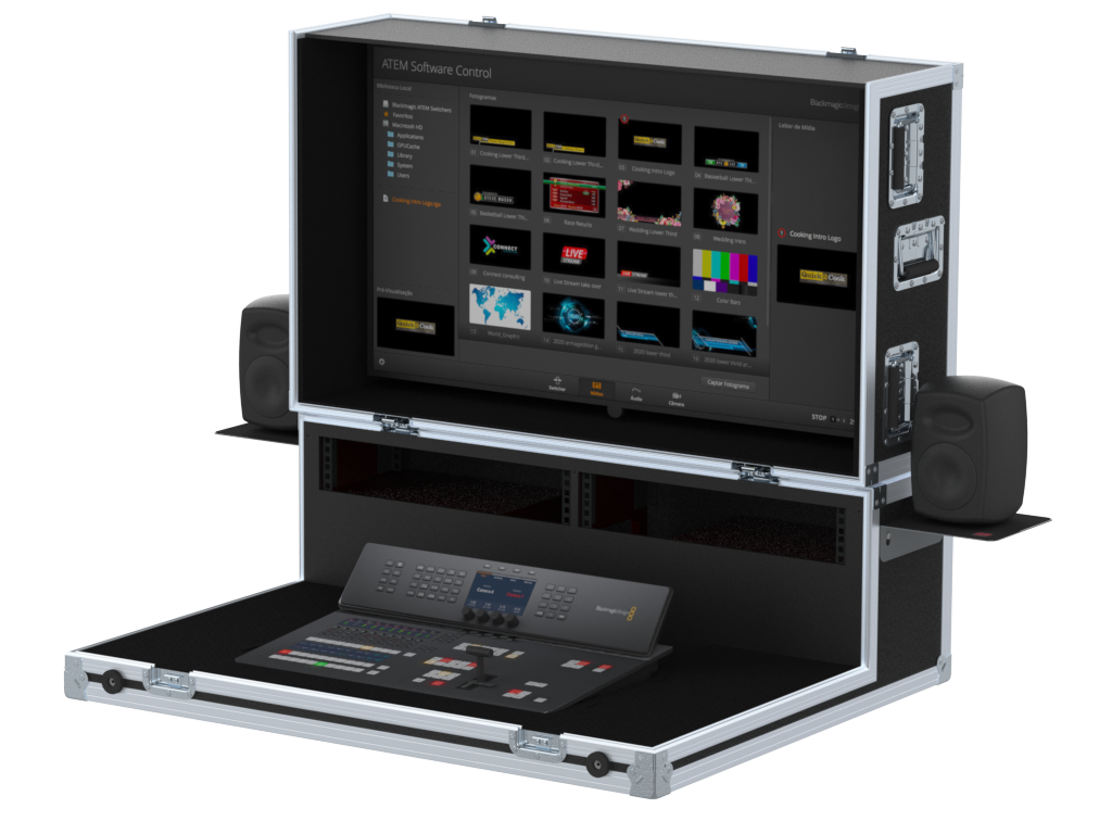 Santosom Video Controller  Flight case, Production mixer BlackMagic Atem Television Stu