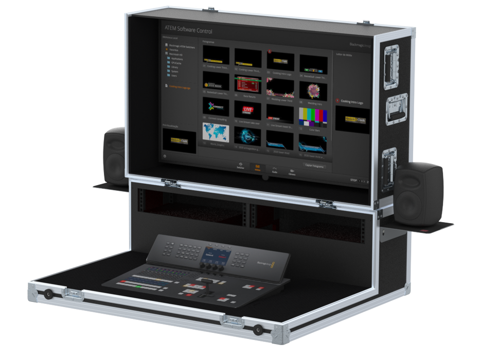 Santosom Video Controller  Flight case, Production mixer BlackMagic Atem Television Stu