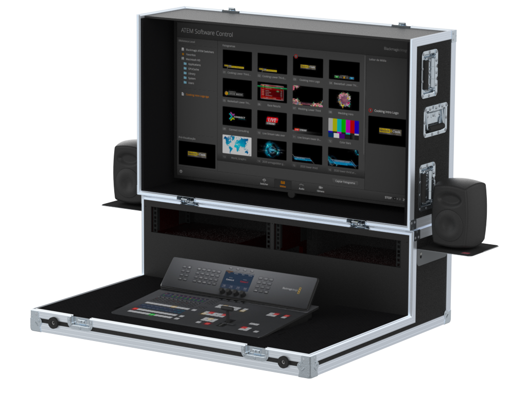 Santosom Video Controller Flight case, Production mixer BlackMagic Atem Television Stu