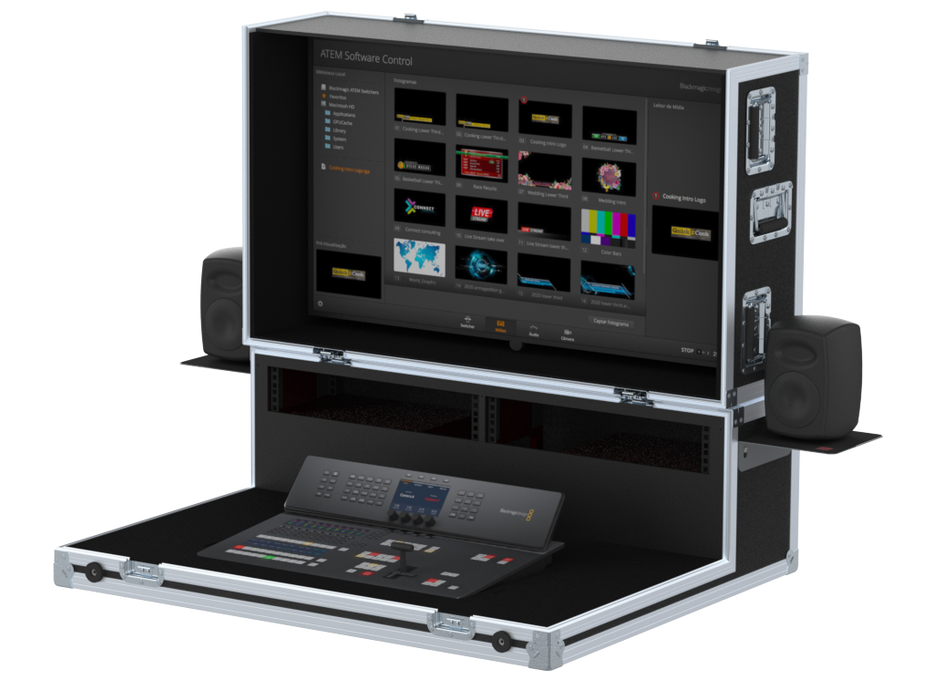 Santosom Video Controller Flight case, Production mixer BlackMagic Atem Television Stu