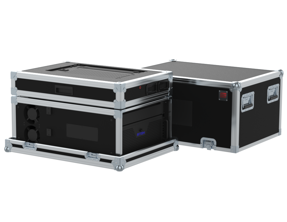 Santosom Video Controller Flight case Regie de Vídeo 5U + Workstation 27"