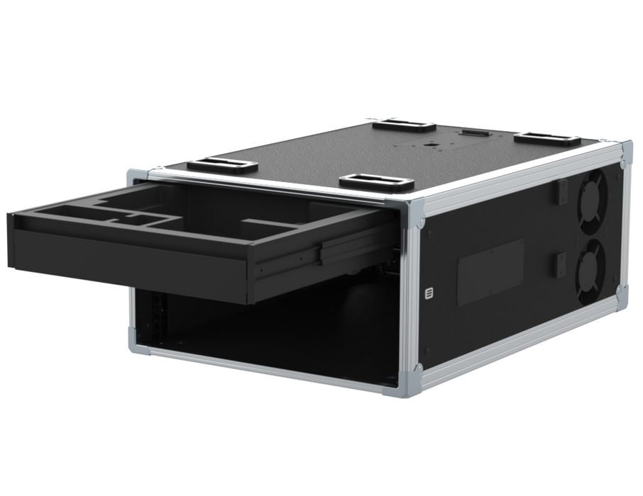 Santosom Video Controller Flight case Regie de Vídeo 5U + Workstation 27"