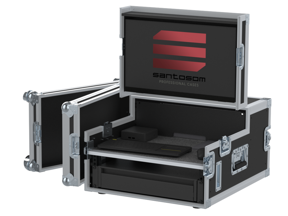 Santosom Flight case Regie 4, Video Production Controller+LCD+19" 3U