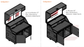 SANTOSOM Regie Double Side Sliding-Rack, 12U + 4U +3U