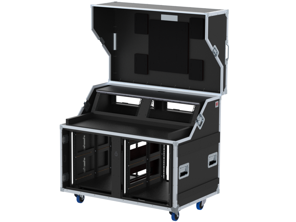 SANTOSOM Regie Double Side Sliding-Rack, 12U + 4U +3U