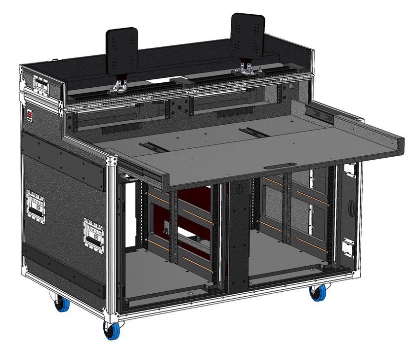 SANTOSOM Regie Double Side Sliding-Rack 130.80.100, 12+2U