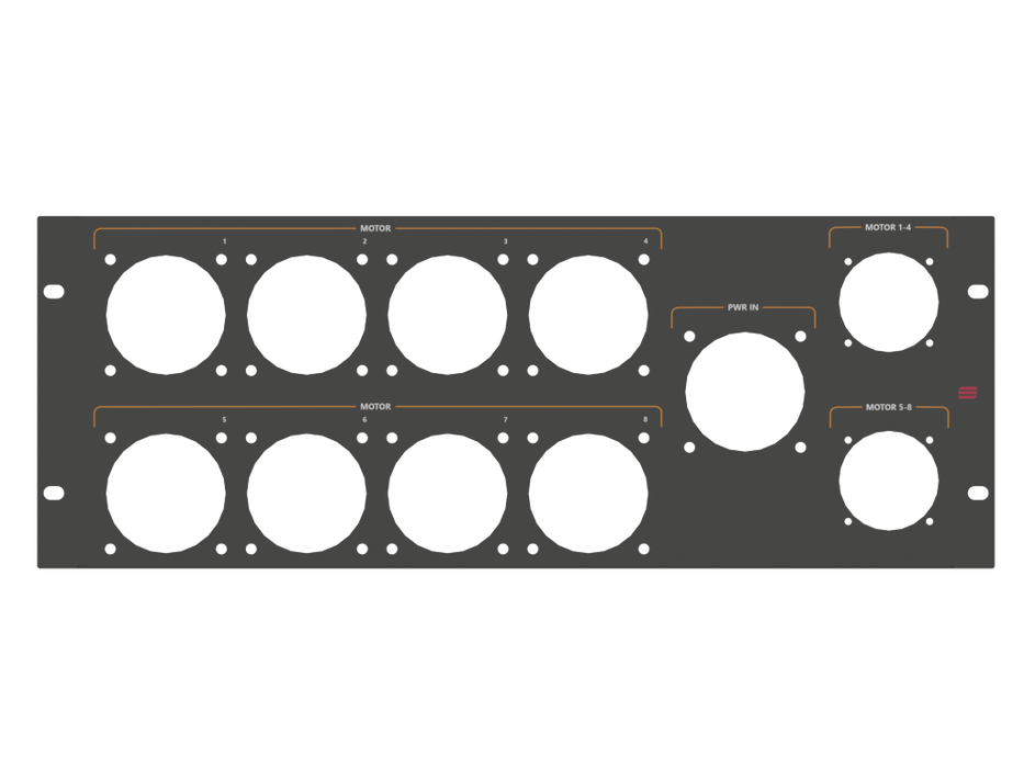 Adam Hall HARDWARE 19" Rack Panel 4U, Rigging Lift control 1 a 8