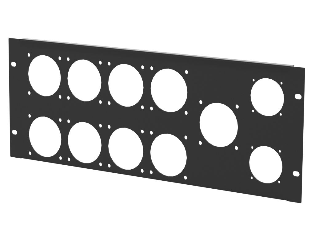 Adam Hall HARDWARE 19" Rack Panel 4U, 9x CEE p70 + 2 Soca