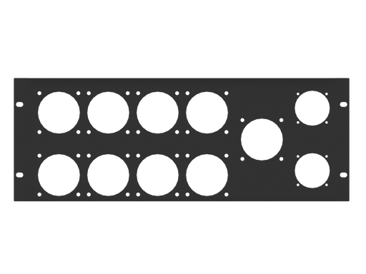 Adam Hall HARDWARE 19" Rack Panel 4U, 9x CEE p70 + 2 Soca