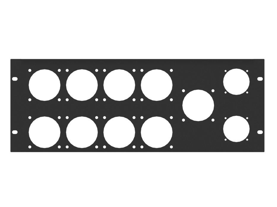 Adam Hall HARDWARE 19" Rack Panel 4U, 9x CEE p70 + 2 Soca