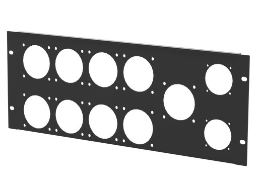 Adam Hall HARDWARE 19" Rack Panel 4U, 9x CEE p70 + 2 Soca