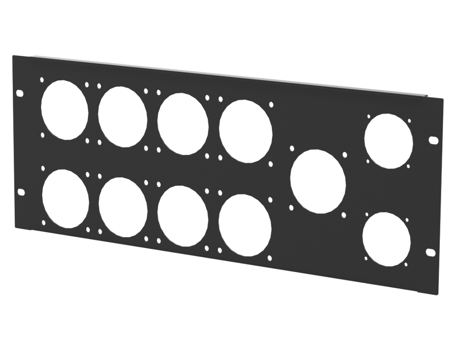 Adam Hall HARDWARE 19" Rack Panel 4U, 9x CEE p70 + 2 Soca