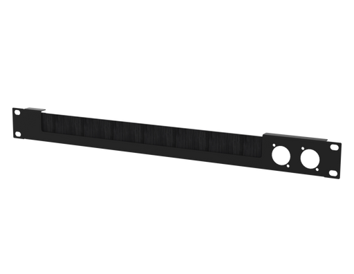 SANTOSOM HARDWARE Rack Panel 1U, with window for brush strip, 2x D-Size