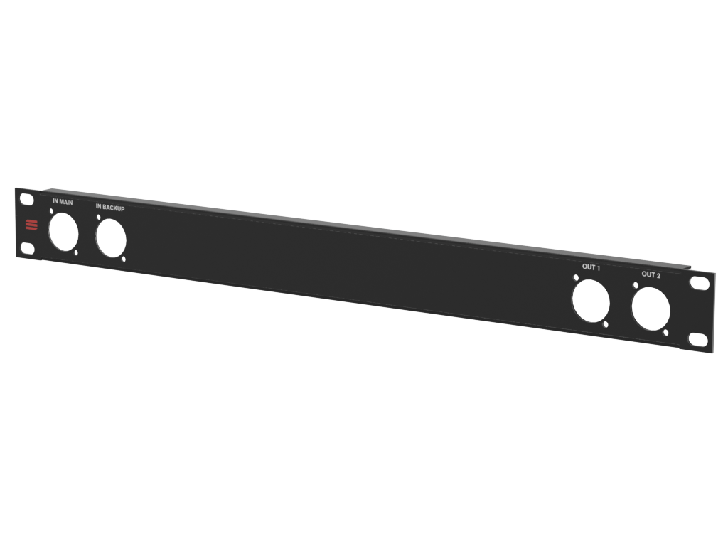 Santosom HARDWARE Rack Panel 1U, 4 D-Size (In Main, In Backup, OUT1,OUT2)