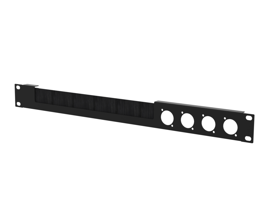SANTOSOM HARDWARE Painel de Rack 1U com janela para escova, 4x D-Size ...