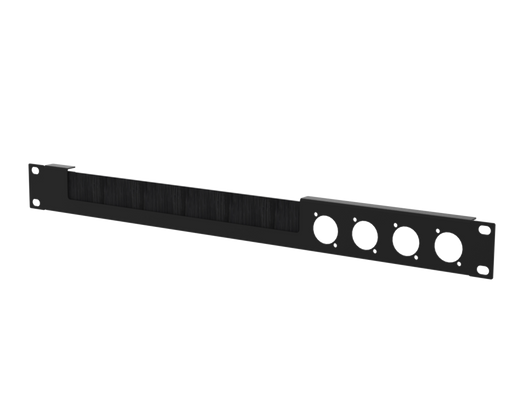 SANTOSOM HARDWARE Painel de Rack 1U com janela para escova, 4x D-Size
