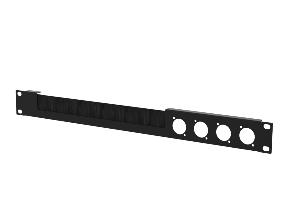 SANTOSOM HARDWARE Painel de Rack 1U com janela para escova, 4x D-Size