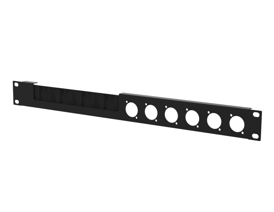SANTOSOM HARDWARE Painel de Rack 1U com janela para escova, 6x D-Size