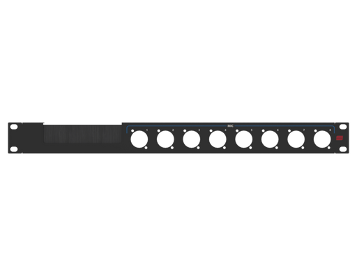 SANTOSOM HARDWARE Painel de Rack 1U, with UV imprints (MIC 1-8)