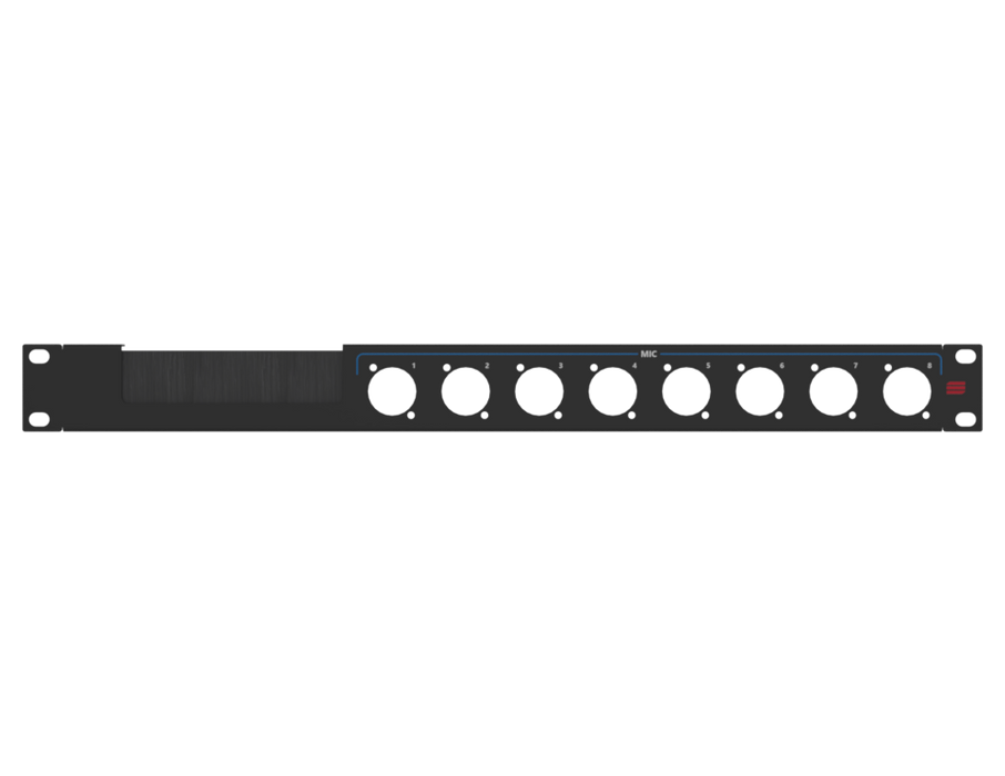 SANTOSOM HARDWARE Painel de Rack 1U, with UV imprints (MIC 1-8)