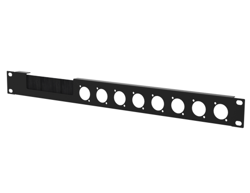 SANTOSOM HARDWARE Painel de Rack 1U com janela para escova, 8x D-Size