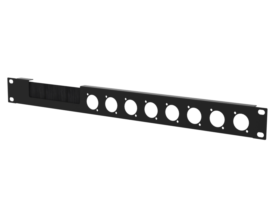 SANTOSOM HARDWARE Painel de Rack 1U com janela para escova, 8x D-Size
