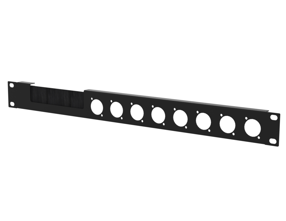 SANTOSOM HARDWARE Painel de Rack 1U com janela para escova, 8x D-Size