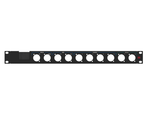 Adam Hall HARDWARE Rack Panel 2U, printed, (WCLC, AES, TLKBCK, DANTE)