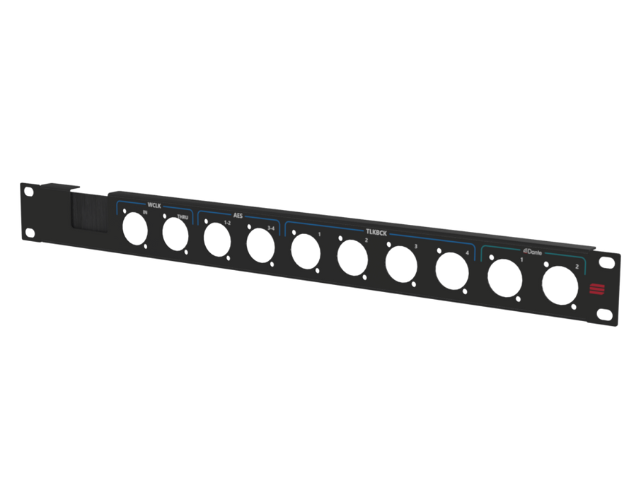 Adam Hall HARDWARE Rack Panel 2U, printed, (WCLC, AES, TLKBCK, DANTE)