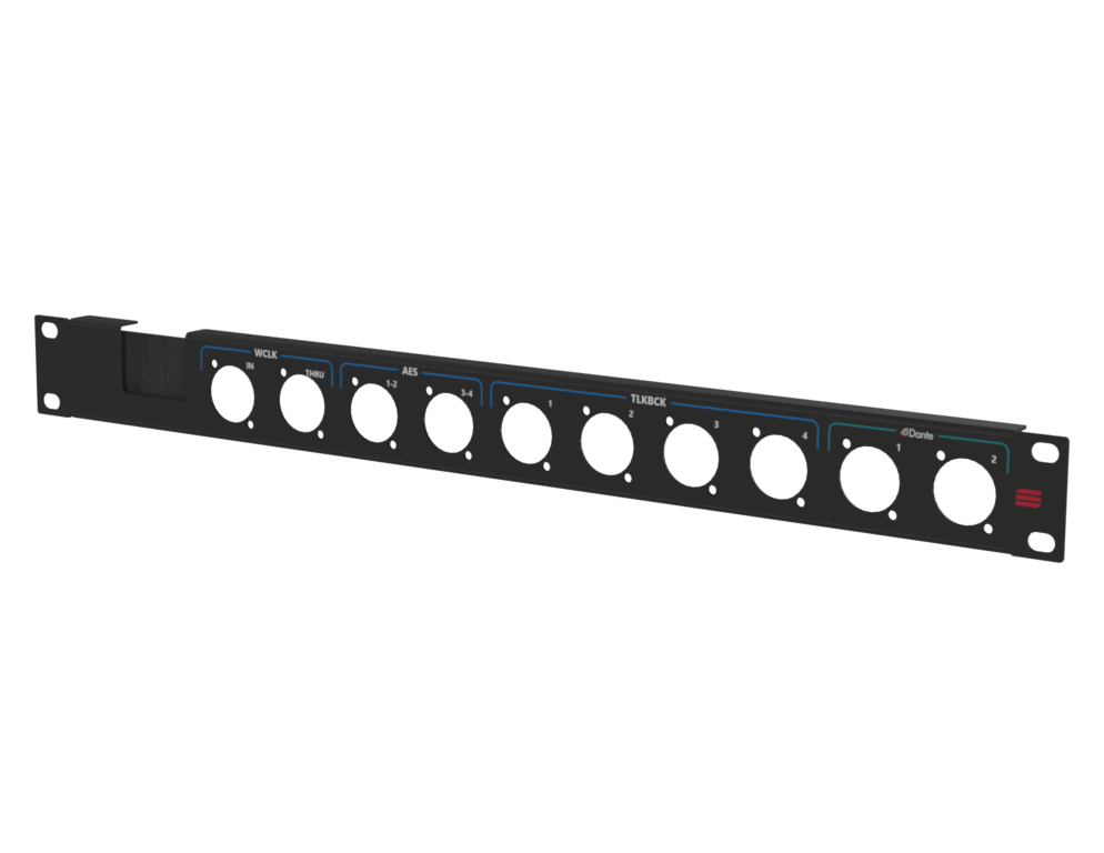 Adam Hall HARDWARE Rack Panel 2U, printed, (WCLC, AES, TLKBCK, DANTE)