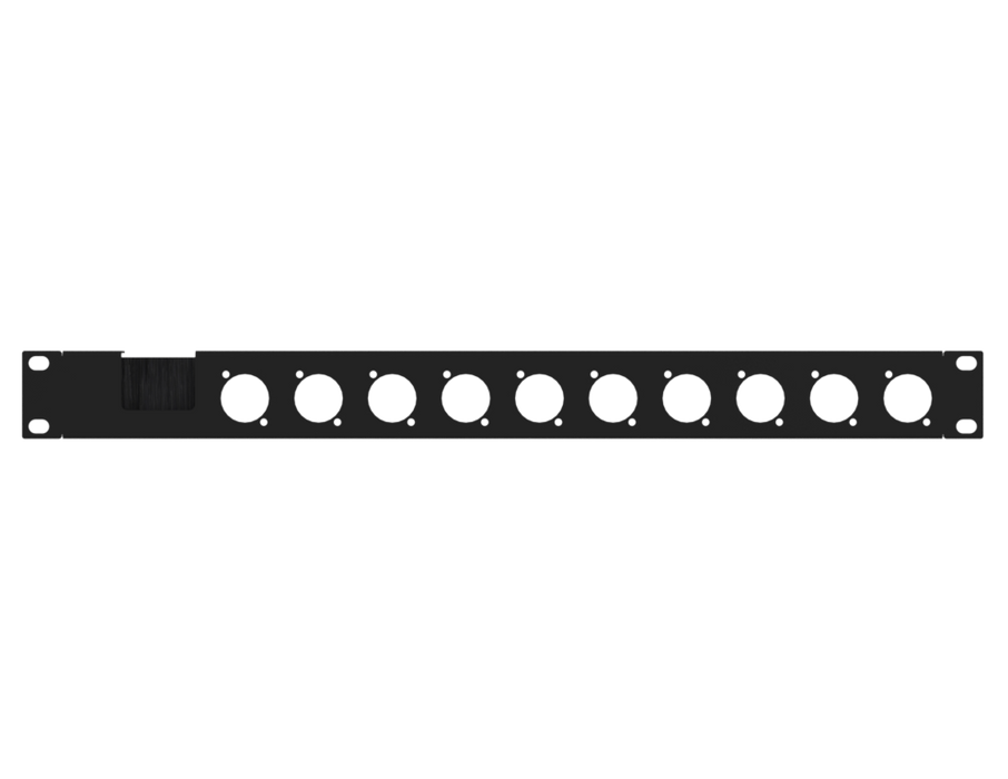 SANTOSOM HARDWARE Painel de Rack 1U com janela para escova, 10x D-Size