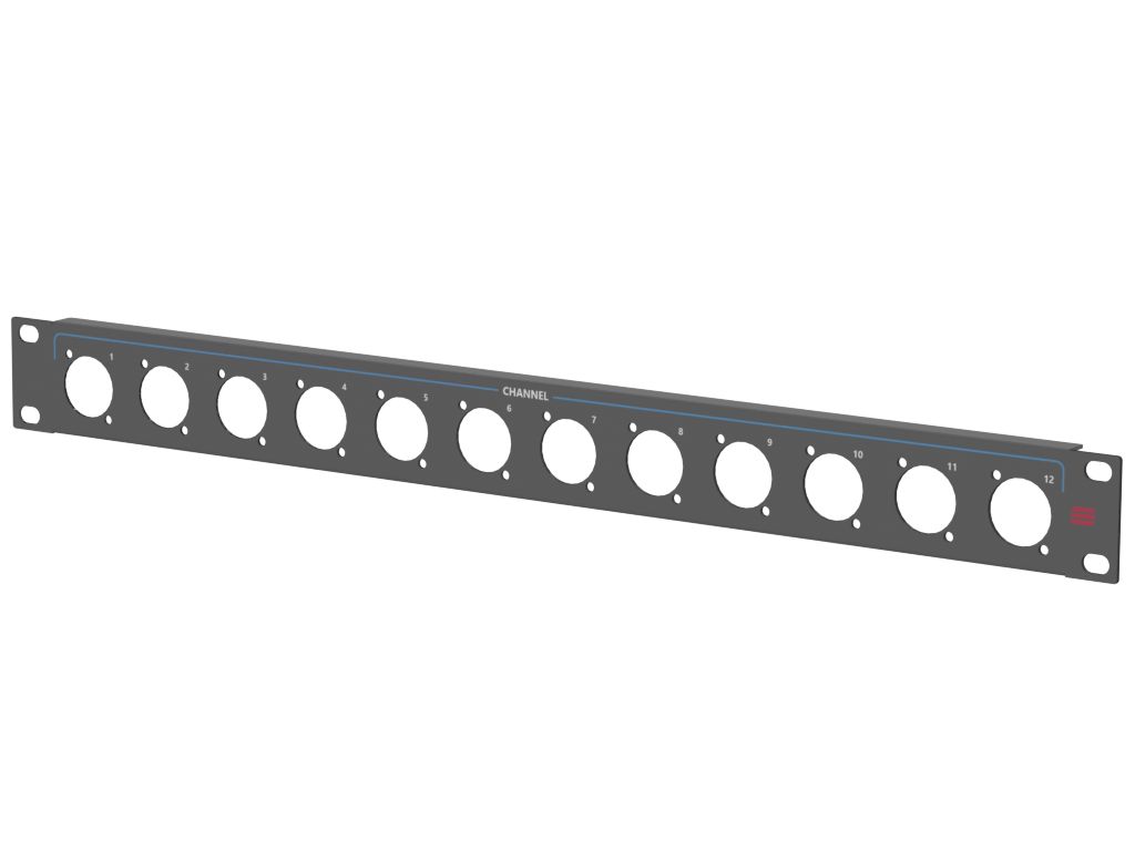 Santosom HARDWARE Rack Panel 1U, 12x D-Size (1-12)