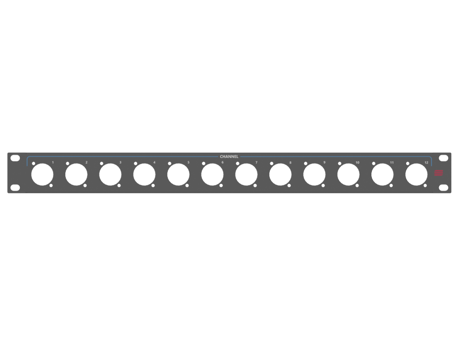 Santosom HARDWARE Rack Panel 1U, 12x D-Size (1-12)