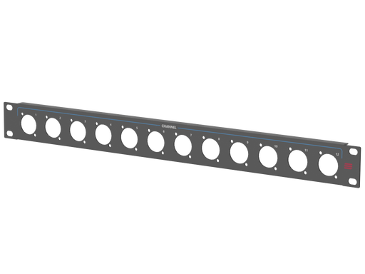 Santosom HARDWARE Rack Panel 1U, 12x D-Size (1-12)