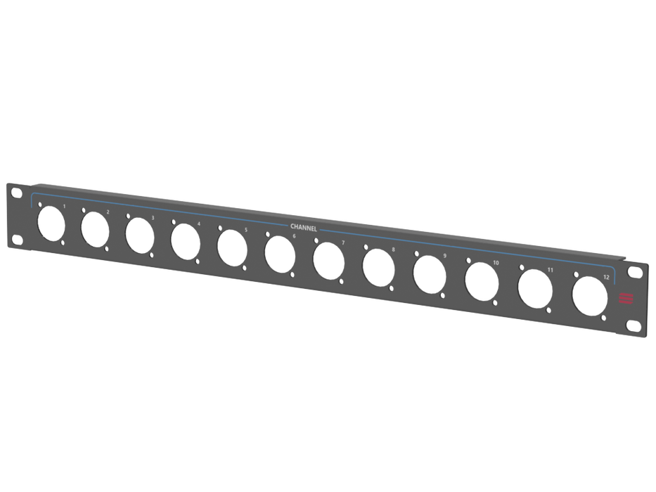 Santosom HARDWARE Rack Panel 1U, 12x D-Size (1-12)