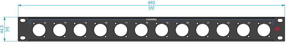 Santosom HARDWARE Rack Panel 1U, 12x D-Size (13-24)