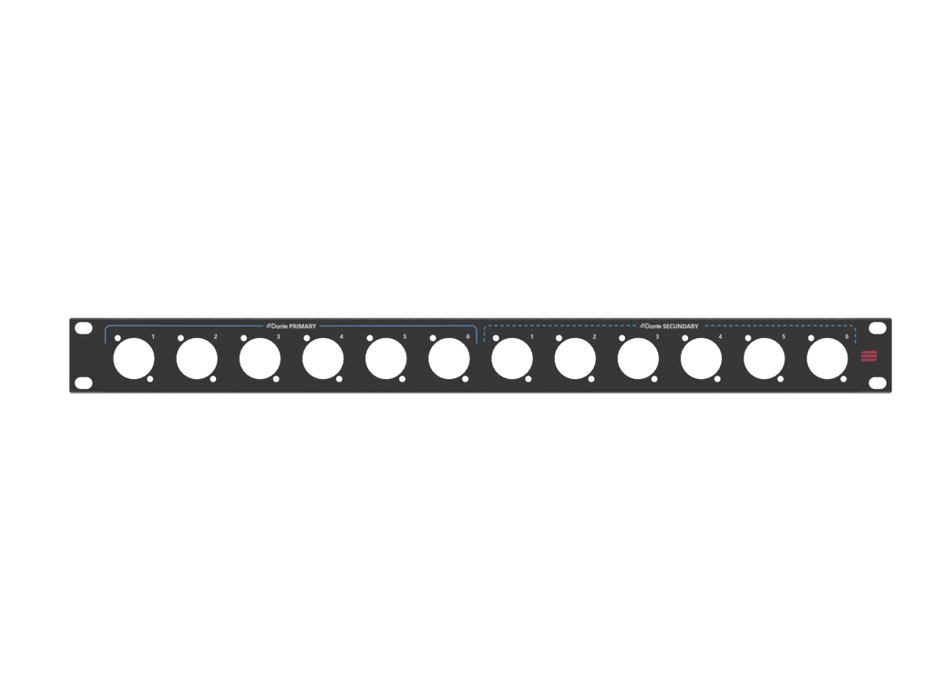 Santosom HARDWARE Rack Panel 1U, 12x D-Size (Dante P+S 1-6)