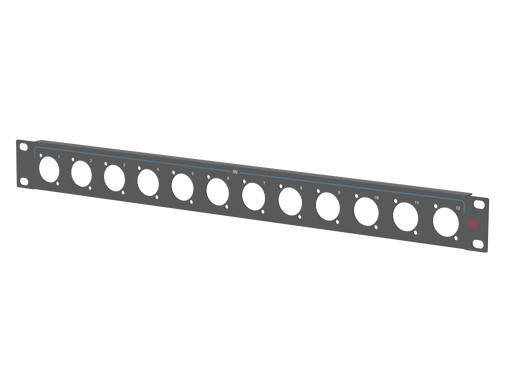 Santosom HARDWARE Rack Panel 1U, 12x D-Size IN (1-12)
