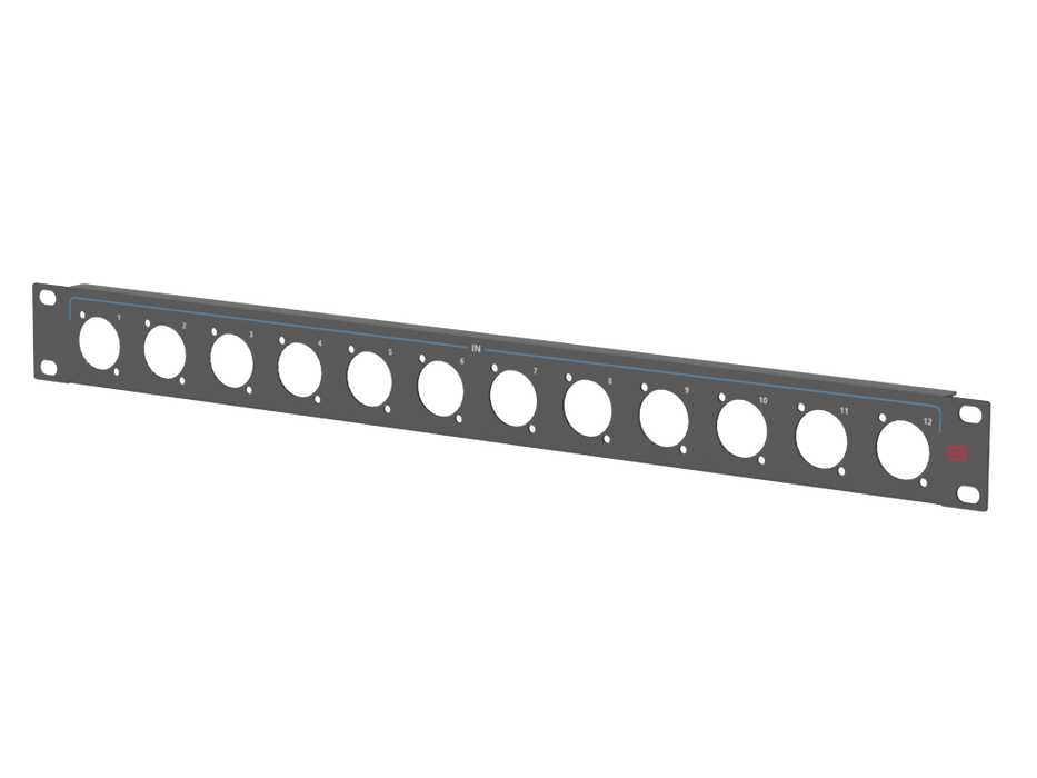 Santosom HARDWARE Rack Panel 1U, 12x D-Size IN (1-12)