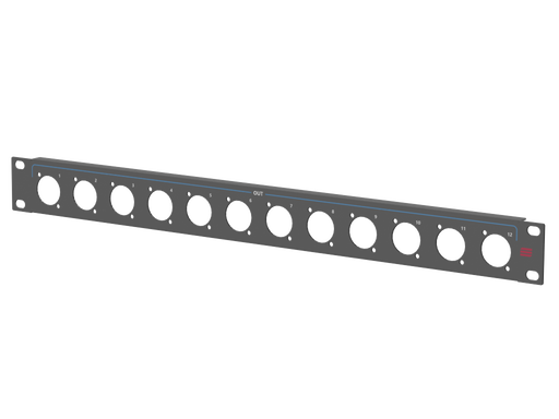 Santosom HARDWARE Rack Panel 1U, 12x D-Size OUT (1-12)