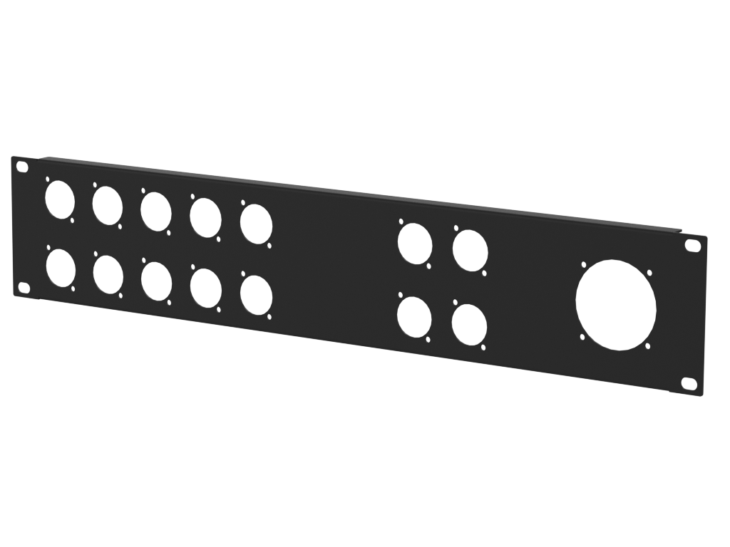 Santosom HARDWARE Rack Panel 2U, 12 D-Series, 1 Socapex