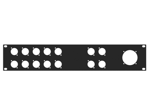 Santosom HARDWARE Rack Panel 2U, 12 D-Series, 1 Socapex