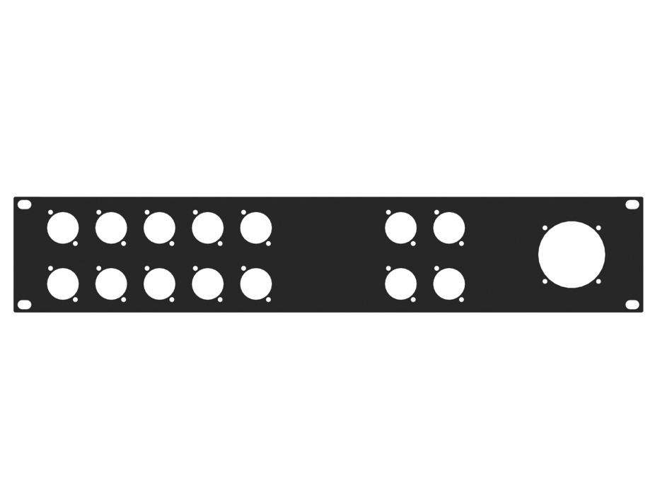 Santosom HARDWARE Rack Panel 2U, 12 D-Series, 1 Socapex