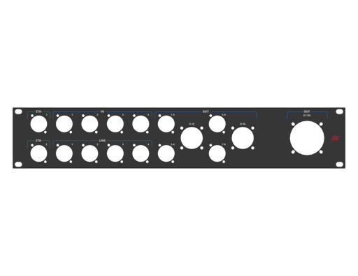 SANTOSOM HARDWARE Rack Panel, 2U 4x IN,2xETH, 4xIN, 4xParallel, Out 1-8