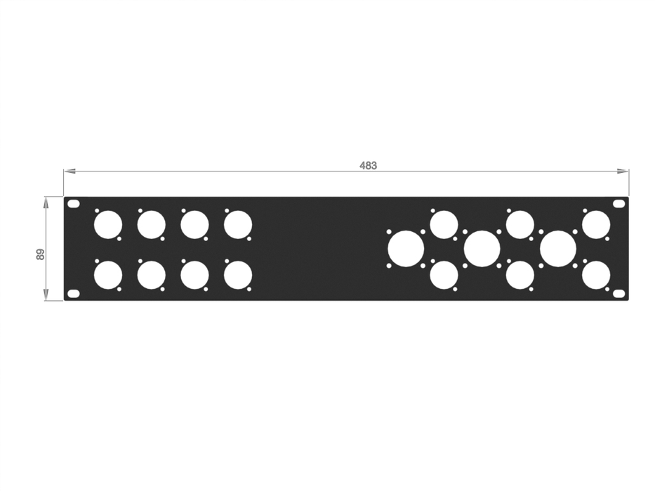 SANTOSOM HARDWARE Rack Panel 2U,14 D-Series, 3 G-Series