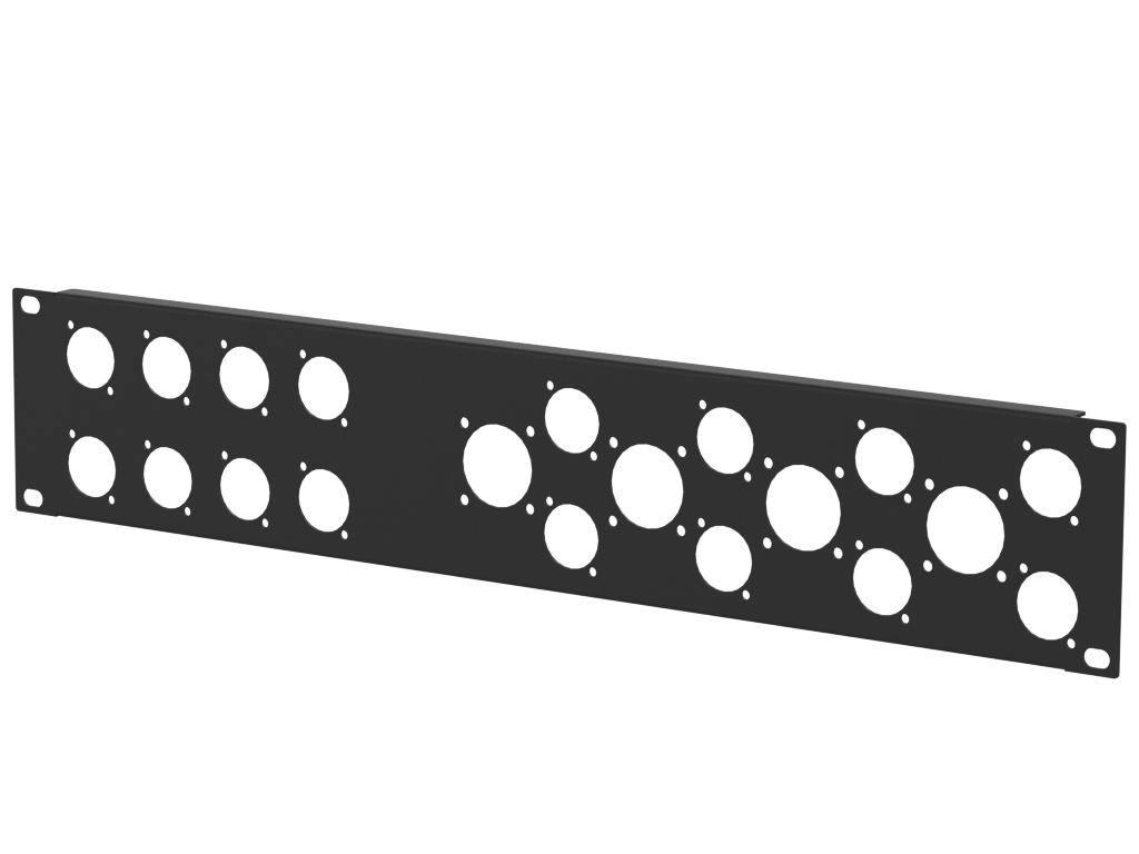 SANTOSOM HARDWARE Rack Panel, 2U 16x D-size 4x G-size